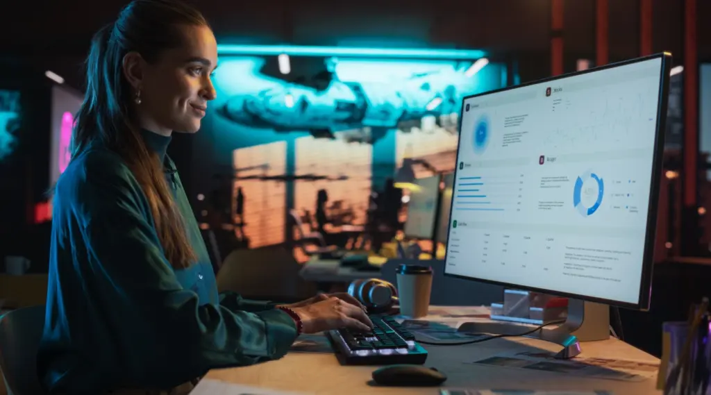 Profissional a analisar dashboards Meta Ads